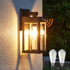 LUHLEE Solar Wall Lights Outdoor, 1 Pack Solar Porch Lights Outdoor with Motion Sensor, IP65 Waterproof Solar Wall Sconce Lights,Outdoor Solar Lights for House, Front Porch, Wall, Garage, Patio, Shed