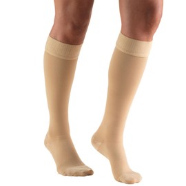 Truform 8864, Compression Stockings, Below Knee, Closed toe, Dot Top, 20-30 mmhg, Beige, 2X-Large