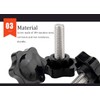 NACX perilla de sujeción de rosca M6 x 10 mm,
