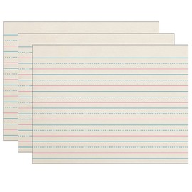 Zaner-Bloser™ Newsprint Handwriting Paper, Dotted Midline, Grade K, 3/4" x 3/8" x 3/8" Ruled Long, 10-1/2" x 8", 500 Sheets Per Pack, 3 Packs