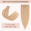 TESS Clip in Extensions Echthaar 6stk 36g, 6 Clip in