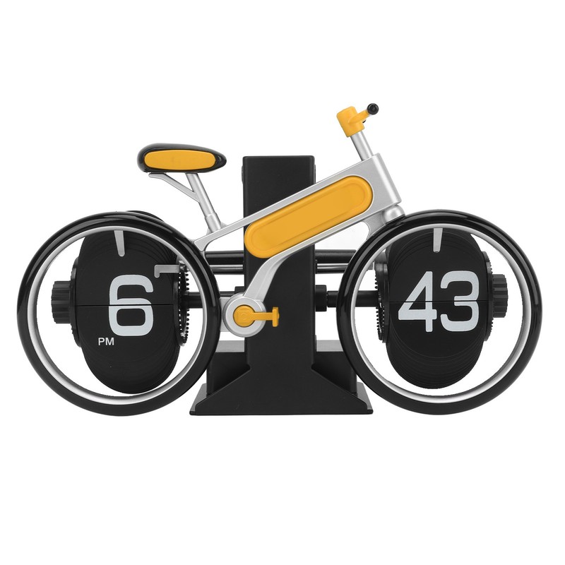 Bicycle Flip Clock Creative Automatic Flip Down Clock Desktop Stress