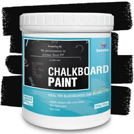Chalkboard Paint Black Chalk Board Paint for Wood, Metal, Glass, Wall, Plaster Boards Sign, Frame, Interior/Exterior, All-in-One Primer & Top Coat, Black Matte Finish, Acrylic, Non-Toxic, 350g, 12oz