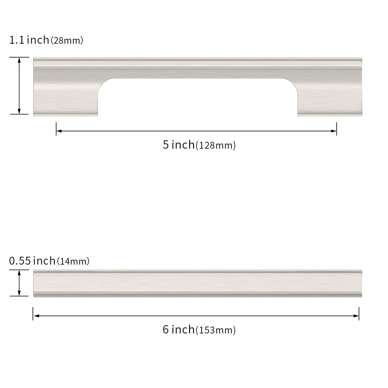Asidrama 10 Pack 5 Inch(128mm) Brushed Satin Nickel Kitchen Cabinet