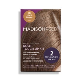 Madison Reed Root Perfection Permanent Root Touch Up, Light Brown 7N Alba, 10 Minutes for 100% Gray Root Coverage, Ammonia-Free Hair Dye, Two Applications