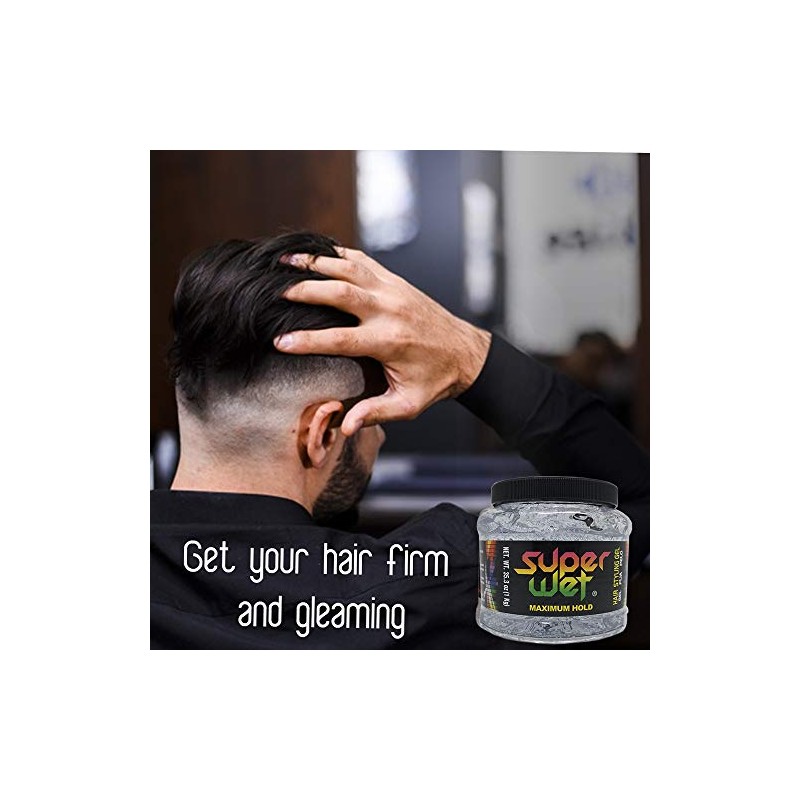 Super Wet, Hair Styling Gel, Clear, Jumbo, 2.2 lb