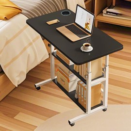 Mrsanmu Rolling Desk Adjustable Height,Small Computer Desk for Small Spaces