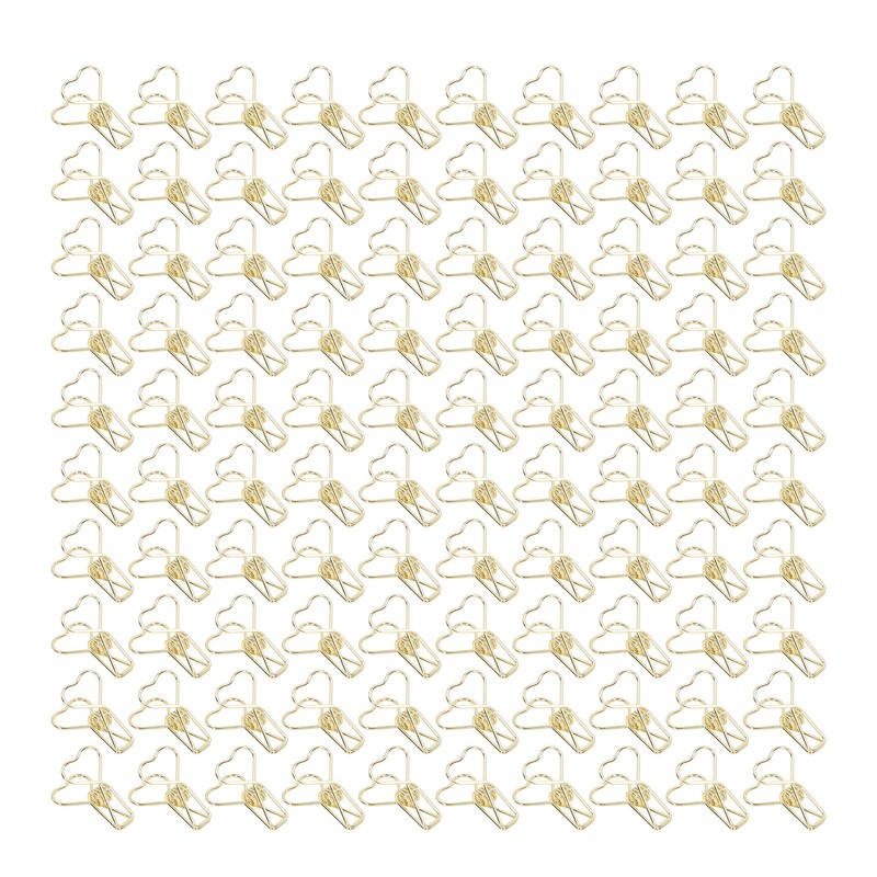 100pcs Binder Clips Heart Style Long Tail Shape Metal Iron