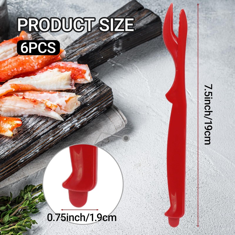 Opfiue 6PCS Crab Legs Crackers,Easy Opener Picks Tools Reliable Crackers