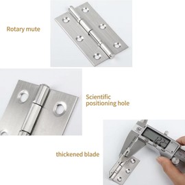 Leliafleury 4Pcs Folding Door Hinges 75mm(3 inch) Stainless Steel Butt Hinges for Window Cabinets Closet Drawer Boxes