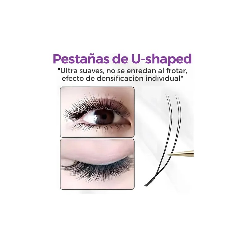 Itntfn U-shaped Blister Extensión De Pestañas Pre Armadas Volumen 0.07