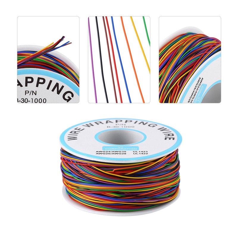 30AWG Stranded Electric Wire, Colorful P/N B-30-1000 Tinned Copper Connection