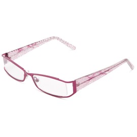 Foster Grant Women's Leelah Rectangular Reading Glasses, Matte Purple/Transparent, 53 mm, +1.00