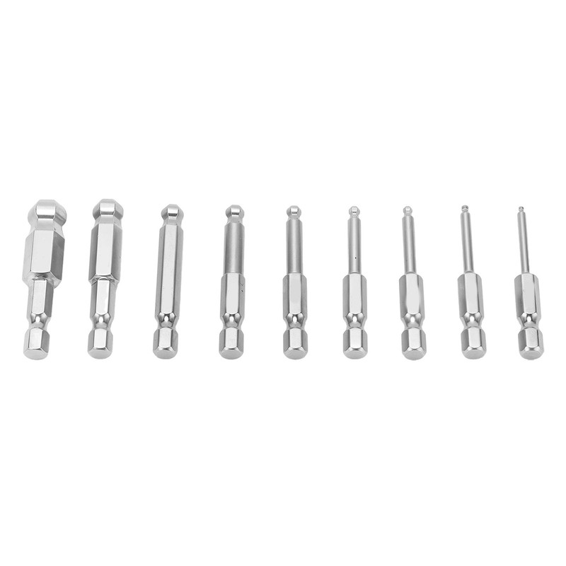 9pcs Hex Screwdriver Bit Set Rustproof S2 Steel Magnetic Ball