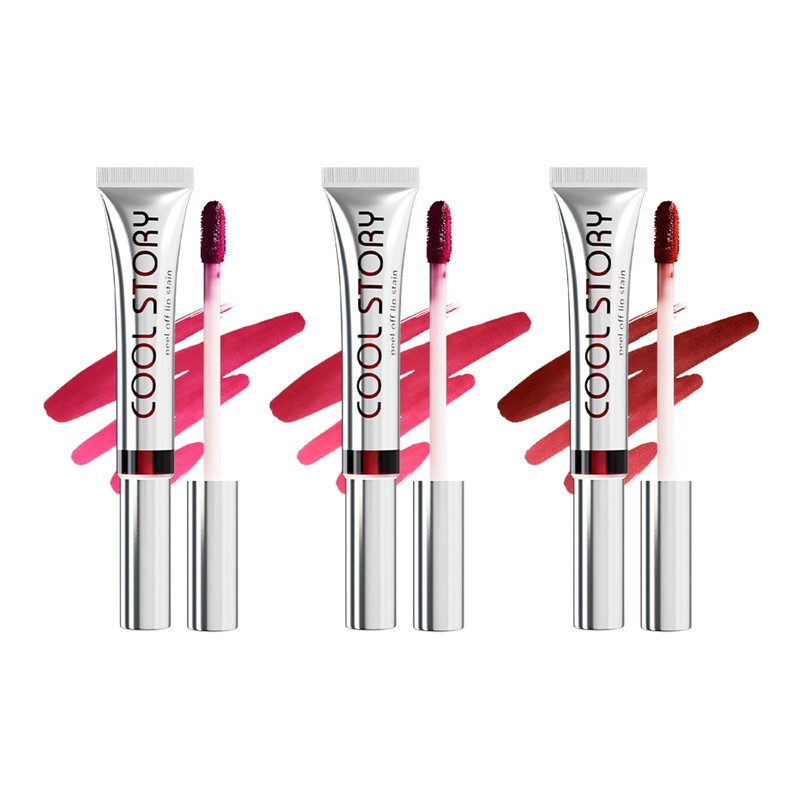 HOPHAT 3PCS Peel Off Lip Stain Lip Tint Set, Matte