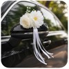 Wedding Car Decorations, 4 PCS Artificial Flower Car Door Handle