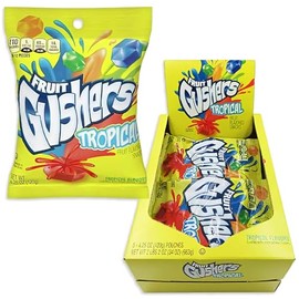 Betty Crocker Gushers Fruit Flavored Snacks, Tropical, Gluten Free, 4.25 oz, 8 ct