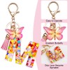 OSDUE Fashion Alphabet Initial Letter Keychain, Women Tassel Butterfly Pink