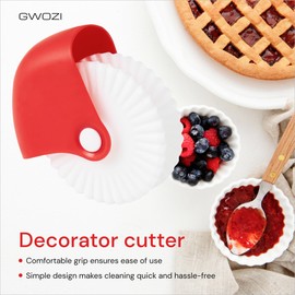 Pastry Wheel Decorator Cutter - Plastic Pie Crust Cutter for Pies, Pasta - Pie Crust Decorating Tools - Kitchen Pastry Wheel Cutter for Baking