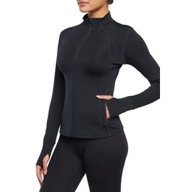 Marika Women's Standard Mesh Full-Zippered Active Jacket, Black