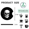 2 Pack Car Coasters for Cup Holders,Black and White Skull