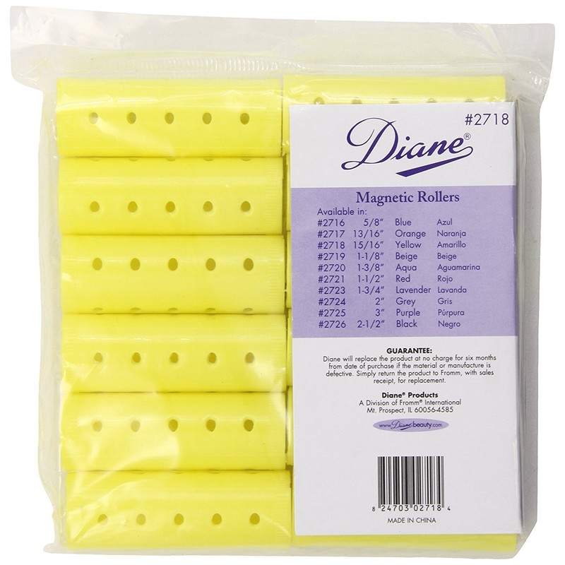 Diane Magnetic Rollers, Yellow, 15/16 Inch