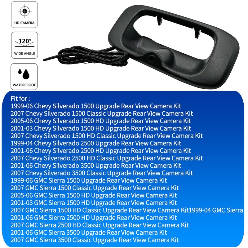 Rear View Camera Car Backup Tailgate Handle Camera Replacement for