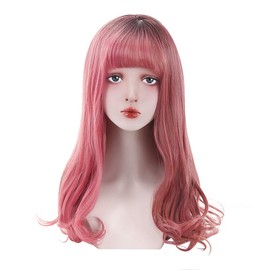 Long Wig, Loose Curl, Gradient, Lolita, Heat Resistant, Parted, Full Wig, Stylish, Imechen, 3 Colors Available (Pink & Red)