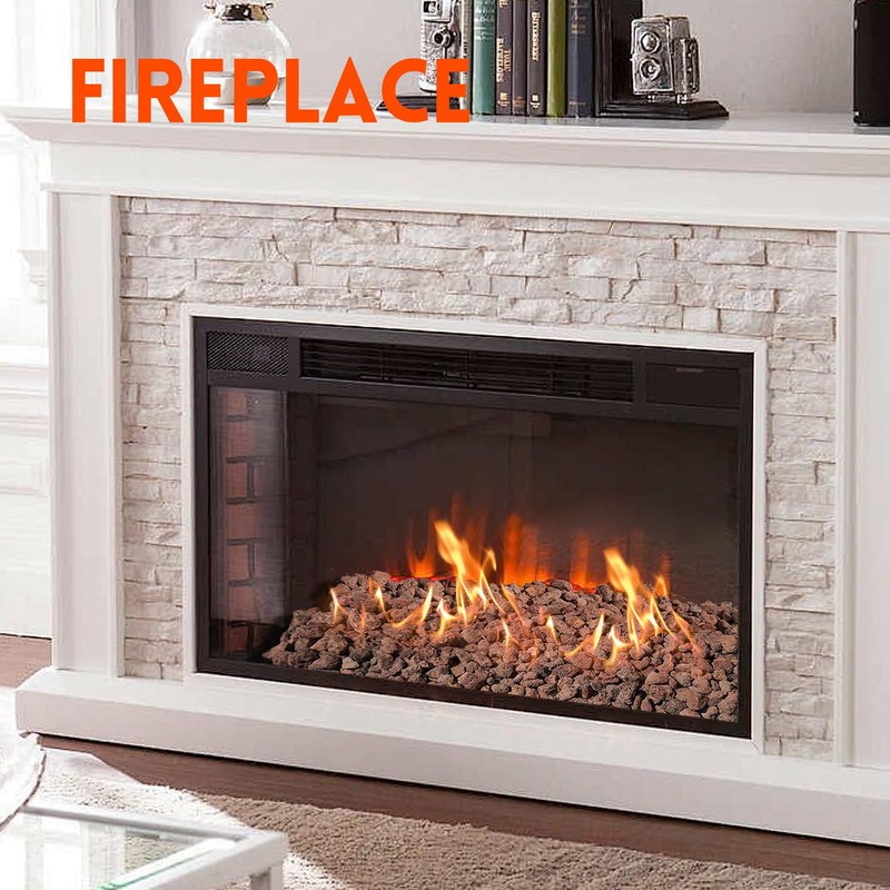 GasSaf 10 Pounds Red Lava Rocks for Fire Pit, Fireplace,