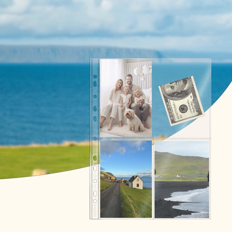 XiowDow 20 Sheets A4 Binder Sleeves Plastic PP Photocard Sleeves