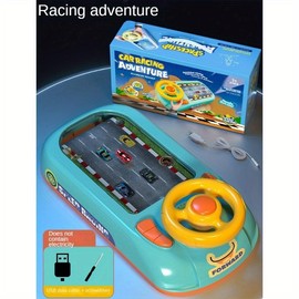 Children's Space Adventure Racing Game Machine with Real Driving Wheel-Blue/Black, Durable Plastic Frame, Educational Toys for Boys and Girls Suit - Colour: Spaceship Adventure