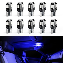 Hbxdeco 10PCS T10 LED Bulb, 12V 8000K Super Bright LED Light Bulb, 5730 8SMD Replacement Bulbs for Read Lights License Plate Lights Roof Lights Trunk Light, Universal Car Accessories (Blue)