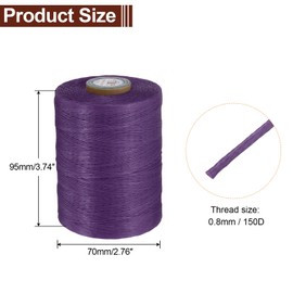 sourcing map Flat Leather Sewing Waxed Thread, 780m / 853 Yards Wax Polyester String, 0.8mm Waxed Stitching Cord for Leather Crafts, Bookbinding, Bracelets Braided, Dark Purple