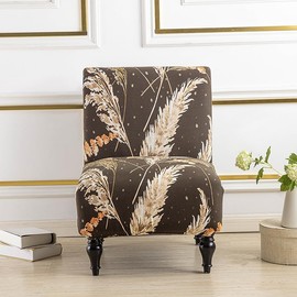 BSYMDH Armless Accent Chair Covers Printed Soft Armless Chair Slipcovers Armless Chair Slipcover Printed Slipper Chair Slipcover Printed Armless Chair Covers for Living Dining Room Hotel,39