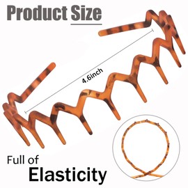 Zig Zag Headbands for Women Girls Plastic Headbands with Teeth Fashion Zigzag Head Bands for Women's Hair Non Slip Comb Hairbands Hair Accessories 6Pcs