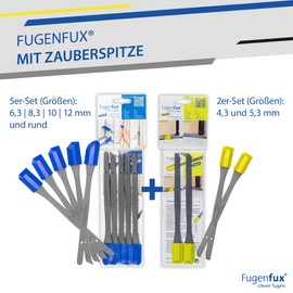 FUGENFUX® Professional Set: Classic 5 + Small – Special Joint Squeegee – Joint Smoother for Any Size – Joint Squeegee with Revolutionary Magic Tip for Extremely Tight Spot – Made in Germany
