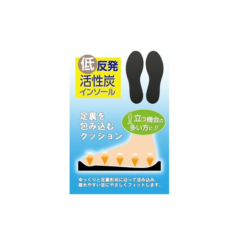 Columbus Activated Carbon Low Rebound Insole, Black