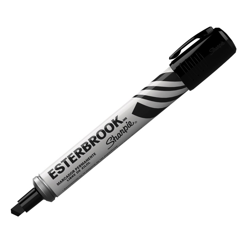 Sharpie Esterbrook Marcadores Permanentes, Punta Cincel, Negro, 14 Piezas