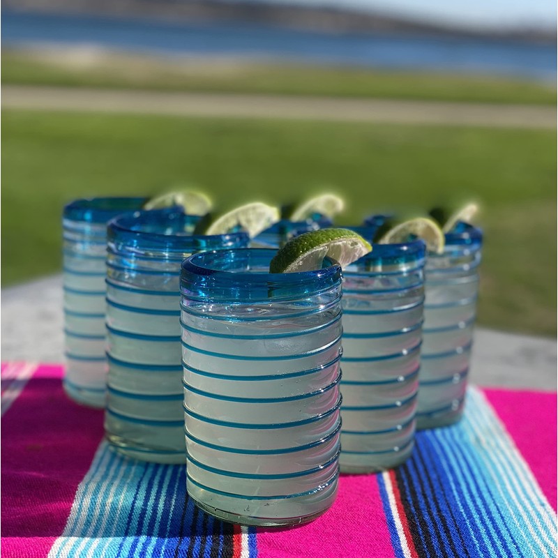 Dos Sueños Hand Blown Mexican Drinking Glasses – Set of