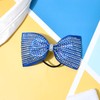 DEEKA Royal Blue Glitter Tailless Cheer Bows 5" Rhinestones Competition