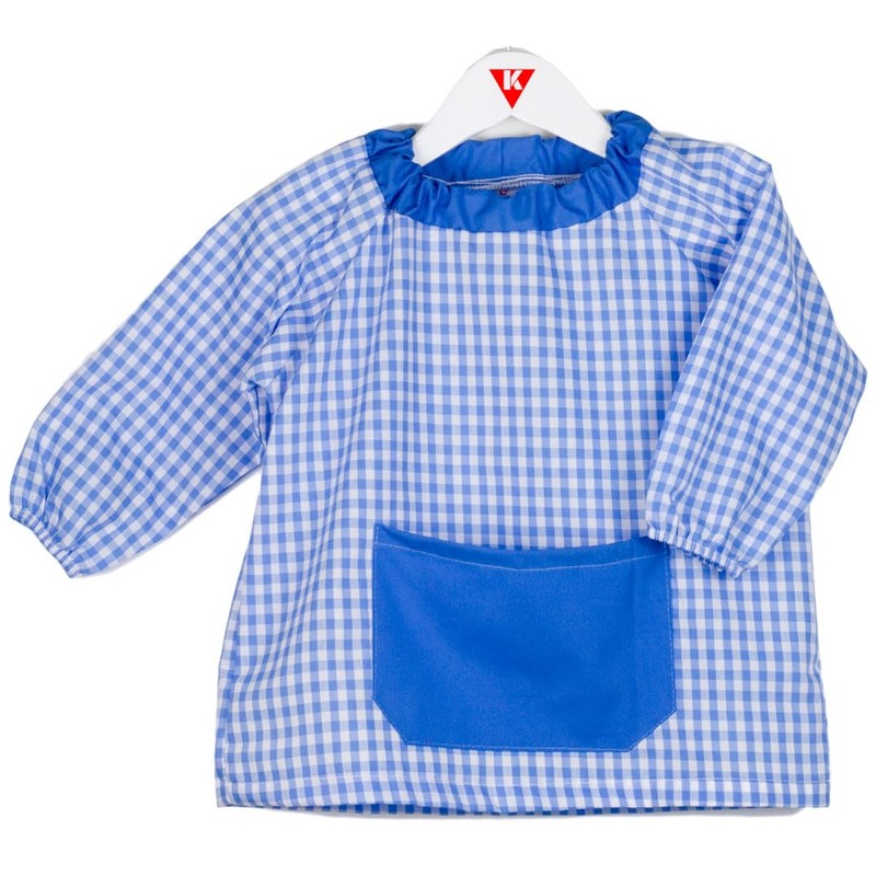 Klotzz children's painting apron for kindergarten. Checked Craft Coat Baby
