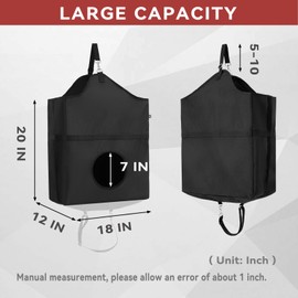 Ozzynods 2 PCS Hay Feeder Bag, Reinforced 1000D Hay Bags for Horses, Large Capacity Goat Hay Feeder, Heavy Duty Slow Feed Hay Bag for Sheep, Pony, Donkey with Strong Metal Clips & Adjustable Straps