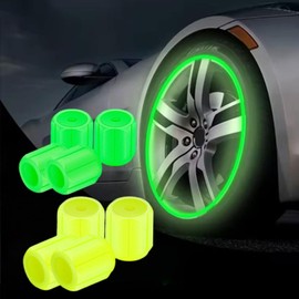 8 Pieces Waterproof Luminous Car Tire Valve Caps LED Valve Caps Universal Fit for Rims Tyre Pressure Parts Accessories for Car, Truck, SUV, Motorcycle and Bicycle