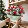 Christmas Artificial Flower Arrangement Centerpiece – Snowy Norfolk Pine with