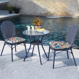 LVTXIII Patio Seat Cushions D16 x W17 Inches Outdoor Chair Pads All Weather Chair Cushions for Garden Patio Furniture Chair Home Set of 2 -Vigour Paisley