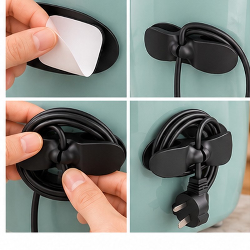 Adhesive Cord Organizer for Kitchen Appliances – Reusable Cable Winder