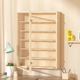 Unbranded 6 Tier Wood Figure Model Toy Collection Shelf with Door Display Storage US STOCK