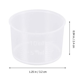 TOYANDONA Disposable Measuring Cup Set Pack of 100 Clear Cups Plastic Measuring Cups 10ml Transparent Paint Mixing Cups Thickened Measuring Cups