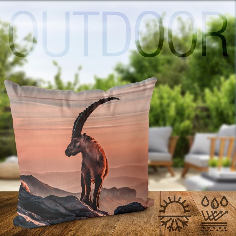 VOID Steinbock Alps Bock Hiking Cushion Cover Polyester Christmas Decoration