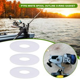 eMagTech 50Pcs PTFE White Spool Profile O-Ring Gasket For 6mm Spool Shaft For Front Drag Reel Compatible with FOX Compatible with Penn 6mm Reels